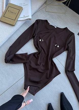 Жіноча повсякденна класична кофта боді з пірсингом тканина мікродайвінг