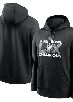 Худи чоловіче men's philadelphia eagles nike black super bowl liх nike black super bowl lix champions supplemental pullover hoodie xxl