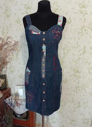 Интересный джинсовый сарафан 10