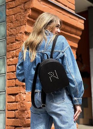 Рюкзак, сумка pv designer lovely, чорний шкіряний