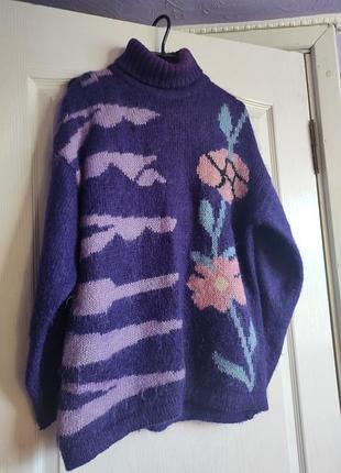 Махеровый свитер шерстяной