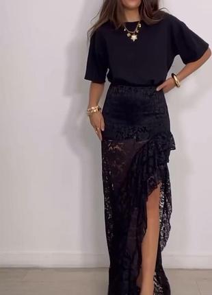 Юбка длинная кружевная, вечерняя юбка