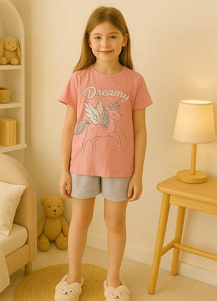 Трикотажная пижама на девочку р.7-8 лет