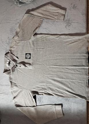 Кофта stone island (поло с длинным рукавом)
