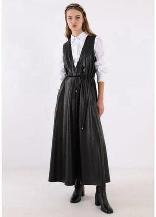 Шикарний сарафан еко шкіра італія розмір л