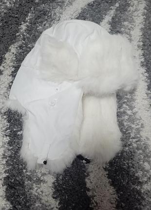 Шапка с натуральным мехом кролика