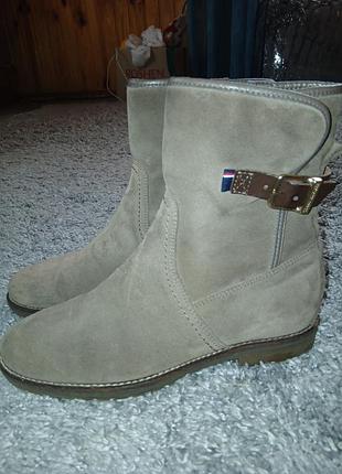 Ботинки женские замша утепленные tommy hilfiger размер 36-23см