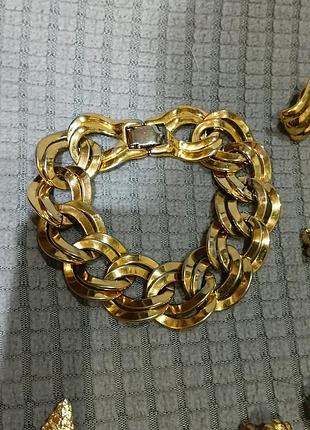 Браслет, monet винтаж 80х, тяжелый, потертость позолоты по краю,