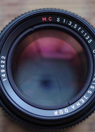 Объектив carl zeiss jena mc sonnar 3.5 135mm резьба м42 №149422 с крышками