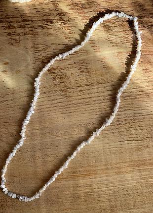 Вінтажне довге намисто з натурального каменю