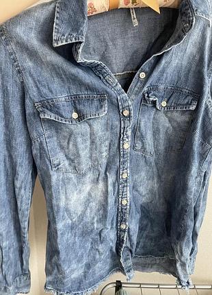 Сорочка з деніму на ґудзиках