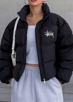 Жіноча повсякденна класична тепла куртка пуховик тканина якісна плащівка еммі підкладка та синтепон 250