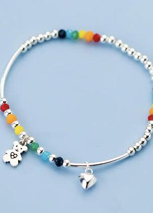 Браслет y2k тренд кольорові деталі підвіски