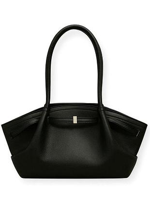 Сумка женская черная из экокожи - большая офисная шопер на плечо