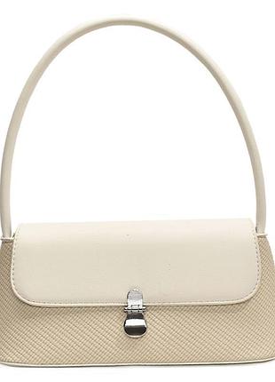 Сумка жіноча багет біла з екошкіри