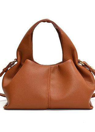 Сумка жіноча через плече карамельна з екошкіри
