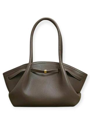 Сумка женская шоппер из экокожи серая через плечо