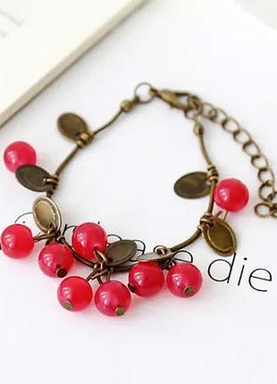 Браслет національні мотиви червона калина ретро стиль