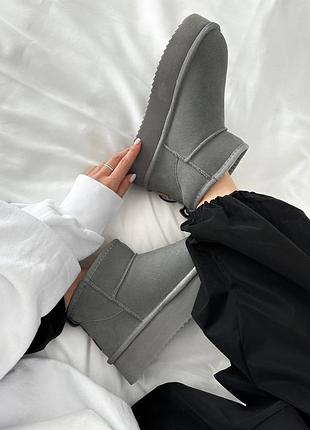 Уги угі угги уггі уг угг ugg ultra mini platform cool grey suede 🤍