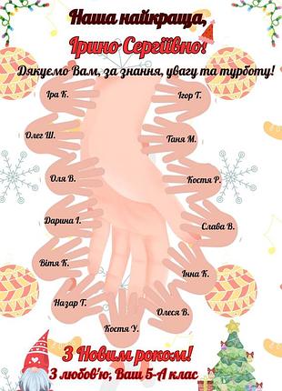 Подарок открытка для учителя с новым годом. индивидуально
