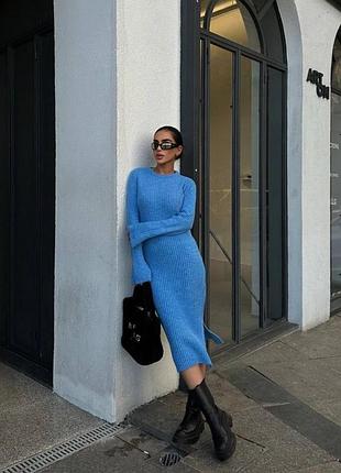 Вязаное теплое платье гольф zara