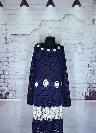 Платье миди вязаное крючком