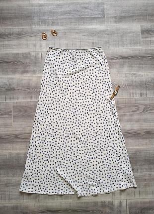 Женственная элегантная летняя миди макси юбка в горох