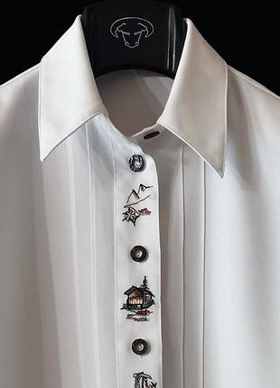 Рубашка с вышивкой охота винтаж anna collection женская белая рубашка