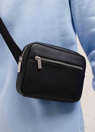 Сумка lacoste мессенджер чоловічий чорний