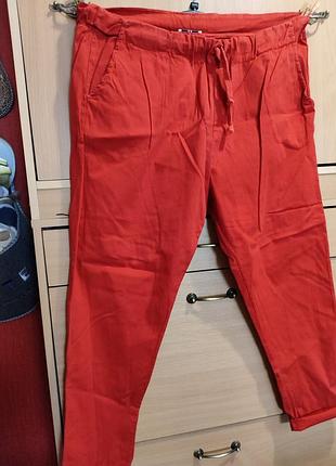 Брендовые италия, брючки  из хлопка с эластаном