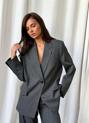 Жакет с асимметрией темно-серый