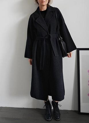 Довге вовняне пальто massimo dutti