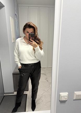 🏍️стильні брюки під шкіру з поясом.