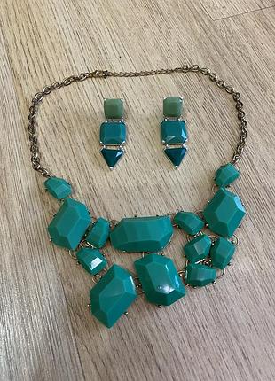 Масивний набір кольє + сережки
