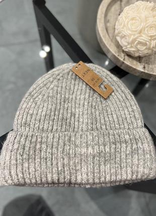 Шапка next, сіра шапка, жіноча шапка, тепла жіноча шапка, світло-сіра шапка