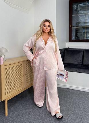 Жіноча шовкова піжама | сорочка та брюки | 1825