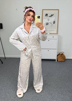 Жіноча шовкова піжама | сорочка та брюки | 1825