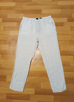 Якісні брендові стильні брюки з льону