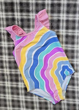 Купальник сдельный, полоски, m&amp;s, 5-6 лет.