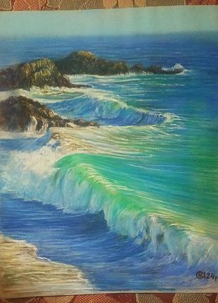Картина морской пейзаж "море" пастель