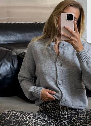 Накладной платеж ❤ 30% шерсть турецкий теплый оверсайз кардиган кофта на пуговицах с карманами