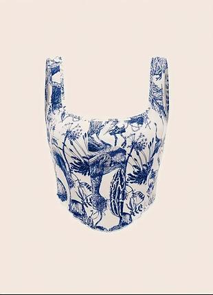 Топ з квітковим принтом та квадратним вирізом, елегантний безрукавний топ з вигнутим низом для весни та літа, жіночий одяг