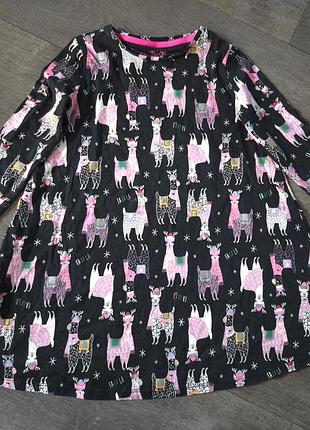 Платье хлопок в новогоднем стиле на 6-7роков