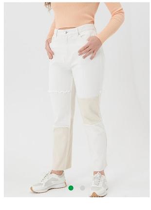 Джинсы бело-бежевые