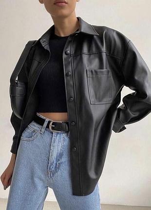 Шкіряна сорочка жіноча