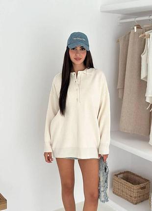 Женский светор-поло; цвет: розовый, молочный, голубой; размер универсальный (42-46)