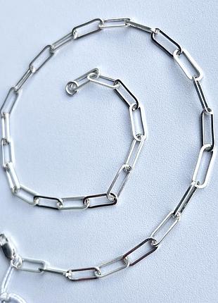 Срібний ланцюжок 45 см крупний якорний жіночий з огранкою, 925 проби