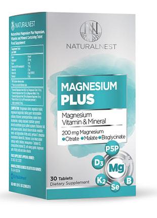 Диетическая добавка "магний плюс витамины и минералы" naturalnest, 30 таблеток