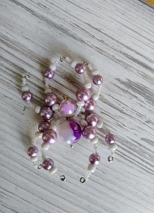 Паук подвеска из бусин, ручная работа