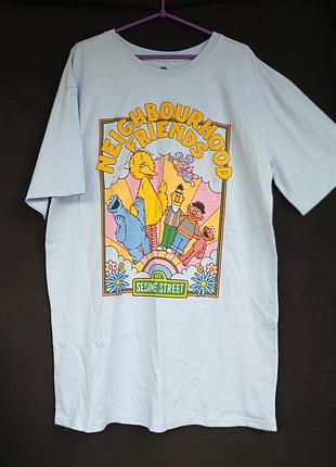 Футболка платье женское,sesame street, оверсайз, м, 40-42